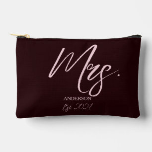 Mrs Bride Elegant Newlywed Personalised Accessory Pouch