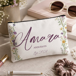 Mrs Bride Elegant Newlywed Personalised Accessory Pouch