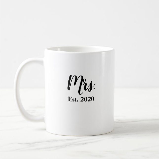Mrs Bride Established 2020 Wedding Mug (Left)