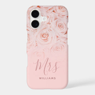 Mrs Bride Personalised Pink Watercolor Roses