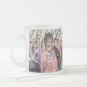 mrs browns boys signed frosted glass coffee mug
