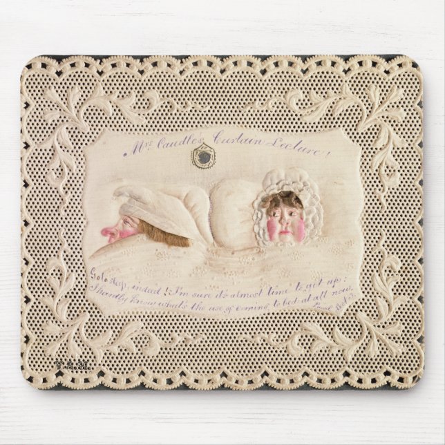 Mrs Caudle's Curtain Lecture, Victorian card from Mouse Mat (Front)