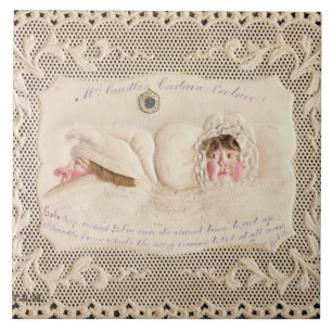 Mrs Caudle's Curtain Lecture, Victorian card from Tile