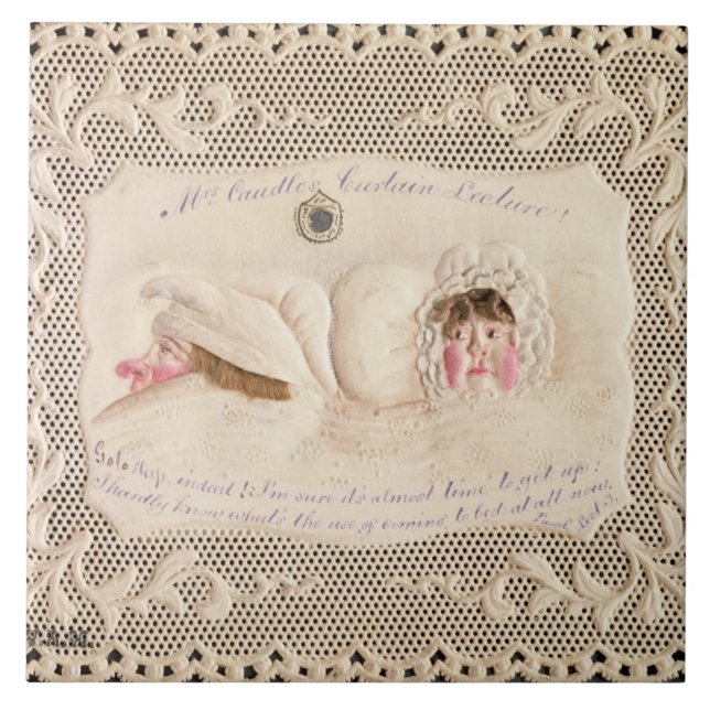 Mrs Caudle's Curtain Lecture, Victorian card from Tile (Front)