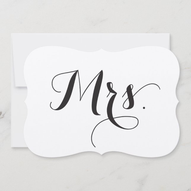 Mrs. Chair Sign - Bride and Groom Chair Signs Invitation (Front)