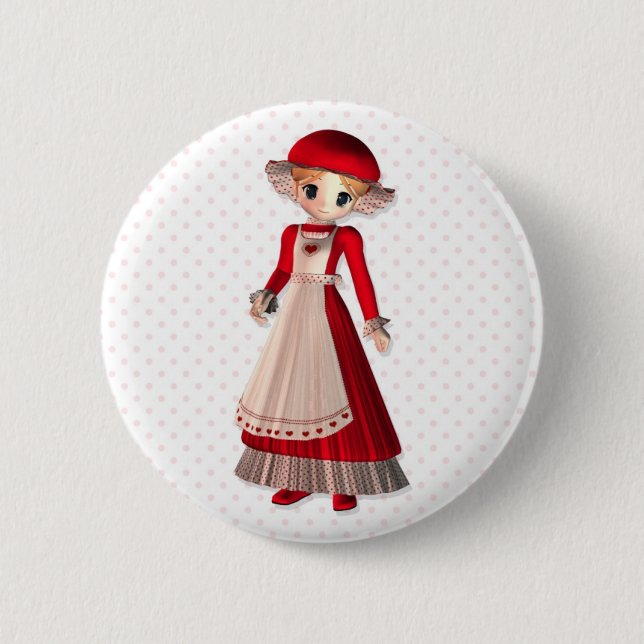 Mrs. Claus 6 Cm Round Badge (Front)