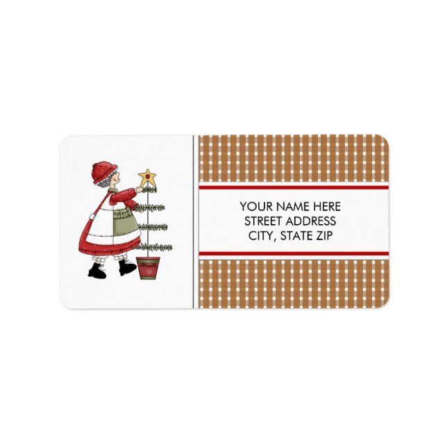 Mrs. Claus Address Mailing Labels (Front)