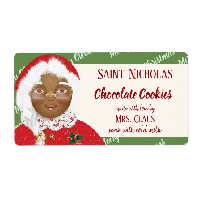 Mrs Claus African American Christmas Cookie Gift (Front)