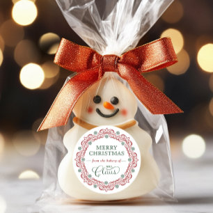 Mrs. Claus’ Bakery Christmas Holiday Treat Classic Round Sticker