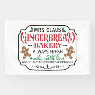 Mrs. Claus Bakery Christmas North Pole Banner