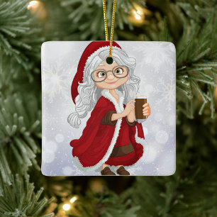 Mrs. Claus  Ceramic Ornament