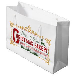 Mrs, Claus Christmas bakery Large Gift Bag