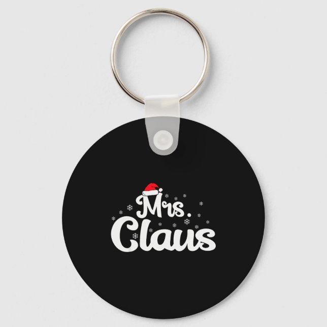 Mrs Claus Christmas Family Matching Pajama  Key Ring (Front)