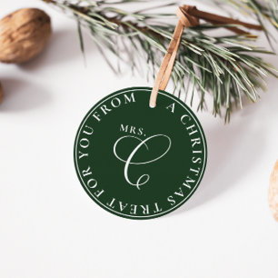 Mrs. Claus Christmas Treat Green Christmas Favour Tags