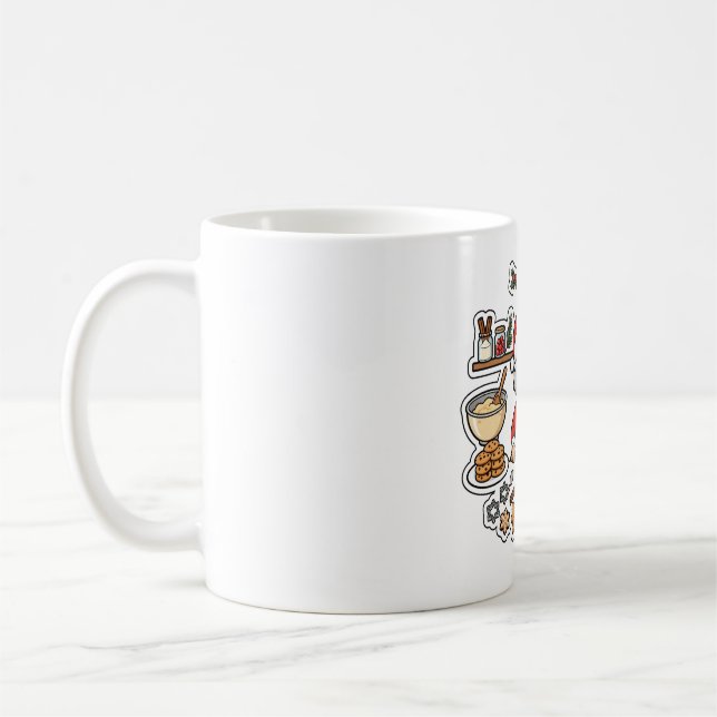 Mrs Claus Cookie Baking Christmas Coffee Mug (Left)