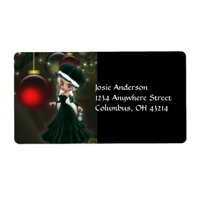 Mrs Claus Cookie Christmas Address Labels (Front)