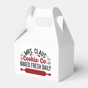 Mrs. Claus Cookie Company Christmas Holiday Favour Box