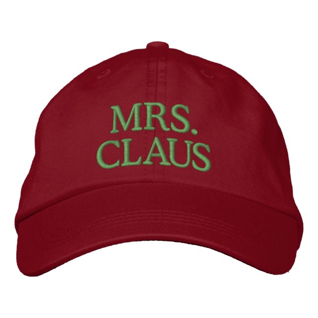 Mrs. Claus Embroidered Hat (Front)