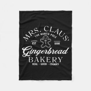 Mrs Claus Gingerbread Bakery Christmas Women  Fleece Blanket