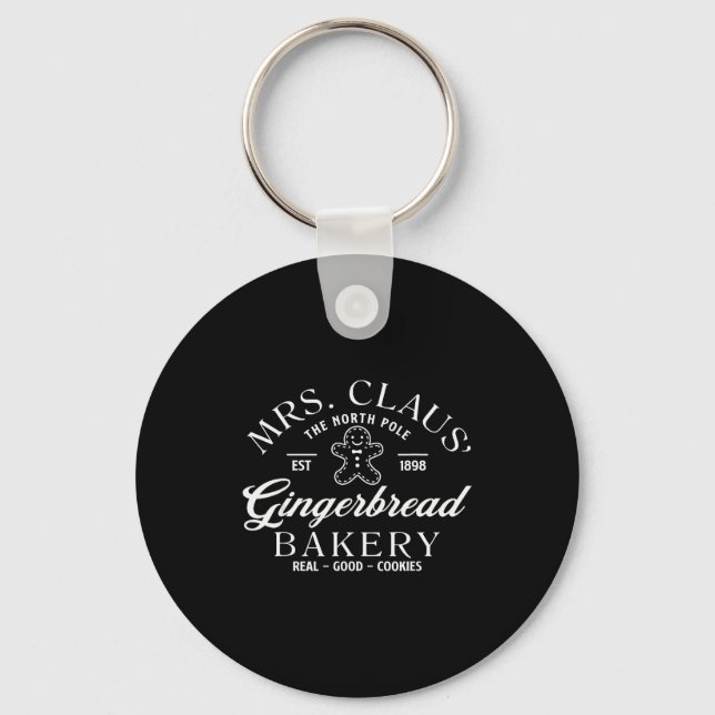 Mrs Claus Gingerbread Bakery Christmas Women  Key Ring (Front)