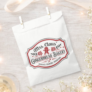 Mrs Claus' Gingerbread Bakery Favour Bags