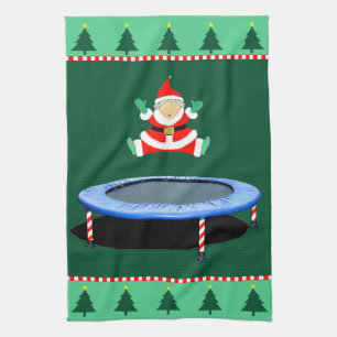 Mrs. Claus Gymnast Tea Towel