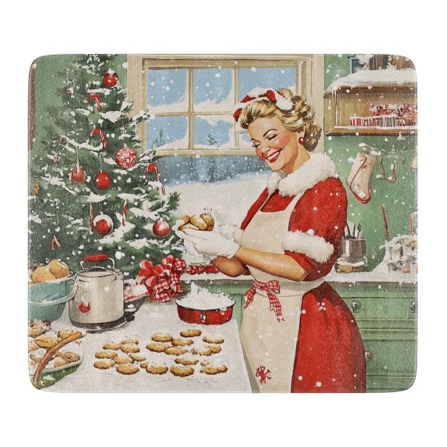 Mrs. Claus Holiday Baking Delight Cutting Board (Front)