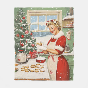 Mrs. Claus Holiday Baking Delight Fleece Blanket