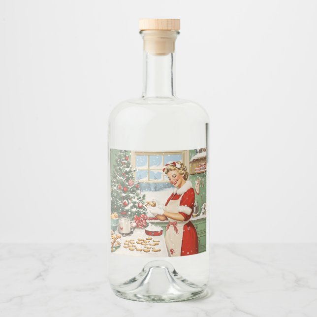 Mrs. Claus Holiday Baking Delight Liquor Bottle Label (Front)