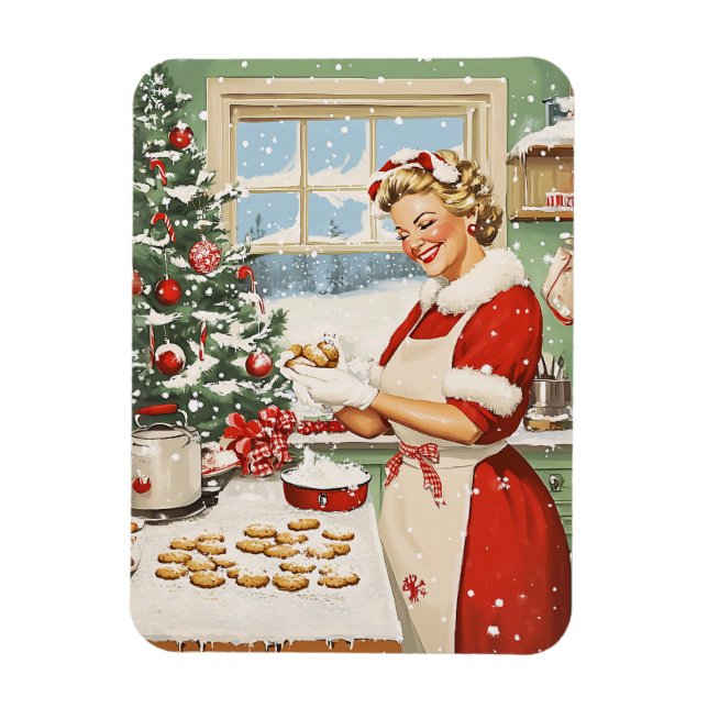 Mrs. Claus Holiday Baking Delight Magnet (Vertical)