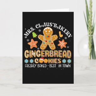 Mrs Claus Kery Gingerbread Cookies Christmas Famil Card