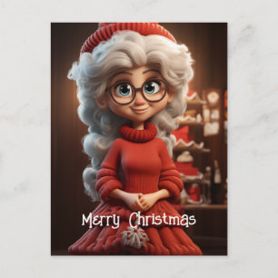Mrs Claus Knit Dress Postcard