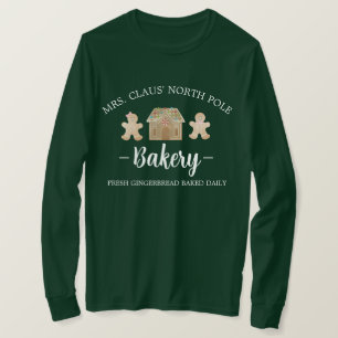 Mrs. Claus North Pole Gingerbread Bakery Christmas T-Shirt