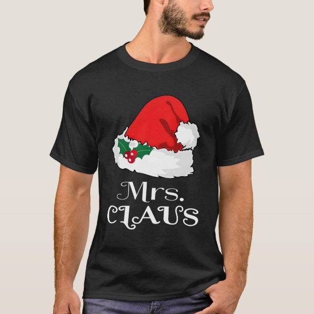 Mrs Claus Pajama Santa X-Mas T-Shirt (Front)
