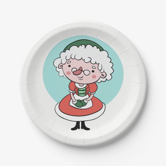Mrs. Claus paper plates (Front)