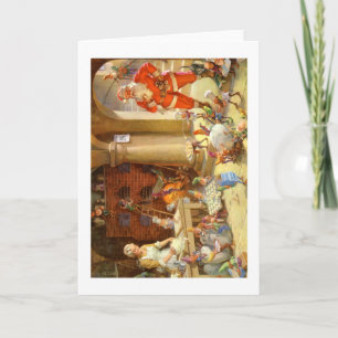 Mrs. Claus & Santas Elves baking Christmas Cookies Holiday Card