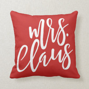Mrs. Claus White Script Pillow
