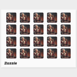 Mrs Claus Wine Stickers