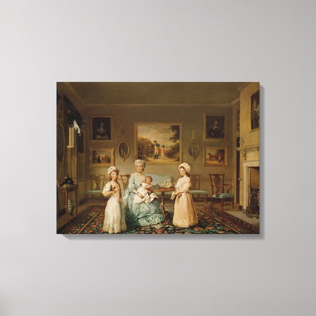Mrs Congreve and her children Canvas Print (Front)