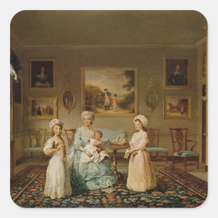 Mrs Congreve and her children Square Sticker