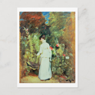 Mrs Constable in her Garden Postcard