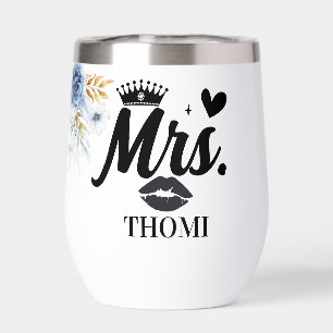 Mrs Crown Heart Lips Floral Romantic Bridal Shower