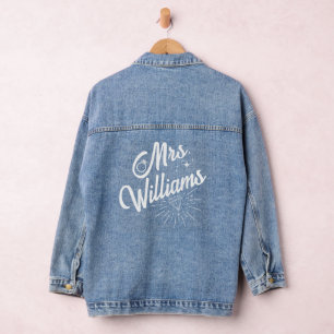 Mrs. Custom Bride Name Vintage Chic Wedding Gift  Denim Jacket