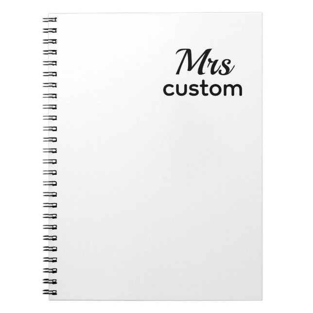Mrs. Custom Notebook – Personalized Name (Front)