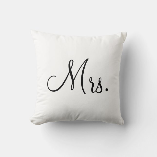 Mrs. Customised Throw Pillow (Front)