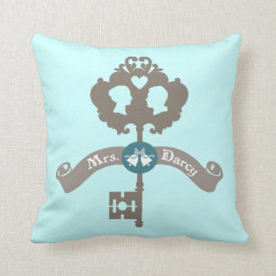 Mrs. Darcy Jane Austen Throw Pillow