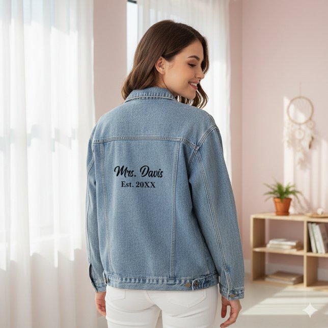 Mrs. Davis Established Year Denim Jacket (Creator Uploaded)