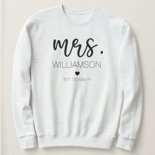 Mrs. Elegant Custom Name Wedding New Couple Gift  Sweatshirt