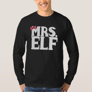 Mrs Elf Mr Elf Christmas Couples Pairing T-Shirt