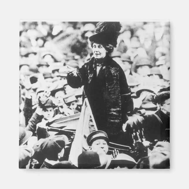Mrs Emmeline Pankhurst  Addressing a Crowd Magnet (Front)